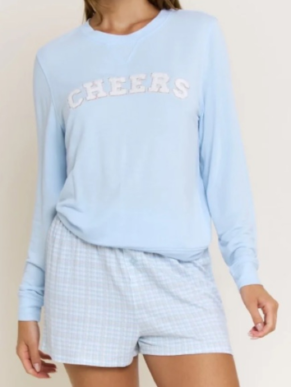 HONEYDEW IVY HOUNDSTOOTH SUGAR SWEETHEART SHORTIE SET, Blue Size Small, NEW tags